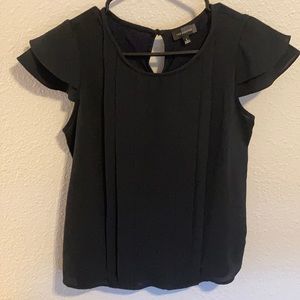 Navy Flutter Sleeve Top